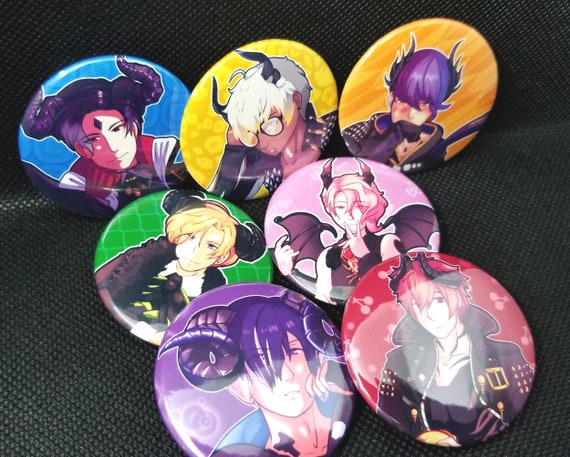 Obey Me! Shall We Date Buttons, 1 3/4 Inch 44mm Pin Back Buttons