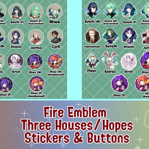 Fire Emblem Ungrouped Three Houses and Three Hopes - Buttons & stickers