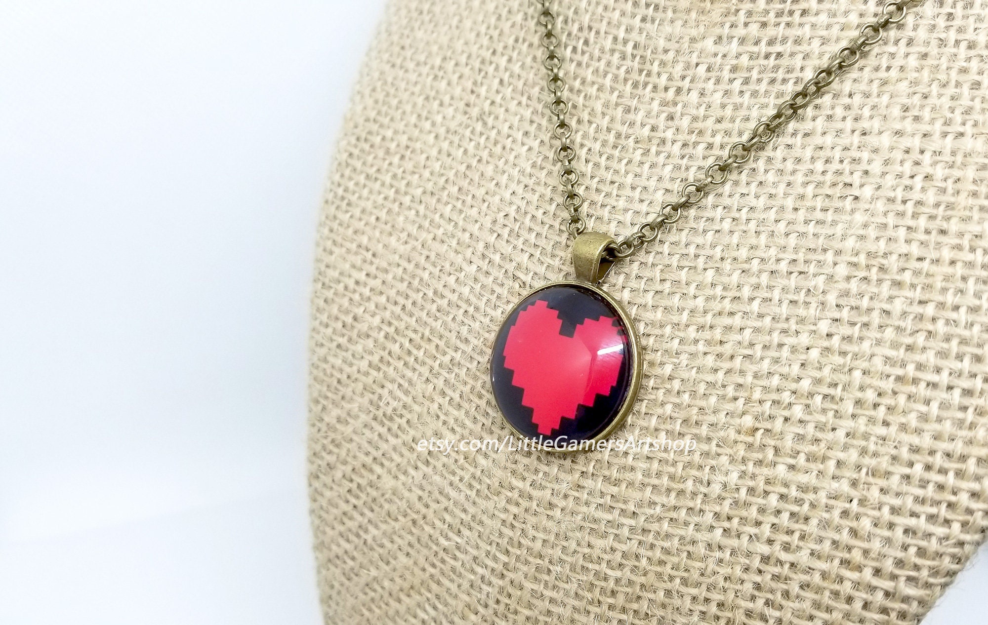 Undertale Soul Heart Necklace, Determination Pendant Necklace