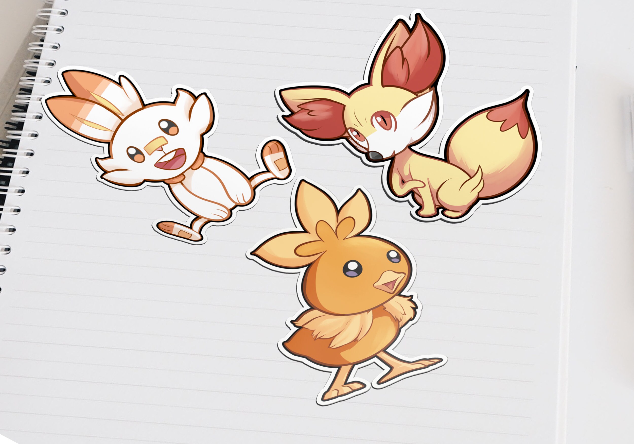 Pokemon Stickers Fire Starters Die Cut Vinyl Stickers Etsy