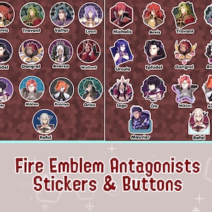 Fire Emblem Antagonists- Buttons & stickers