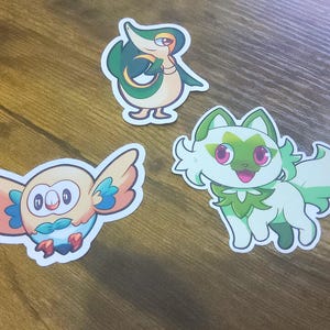 Grass Starter Pokemon Stickers, Die Cut, Vinyl Stickers, Cute Grass ...