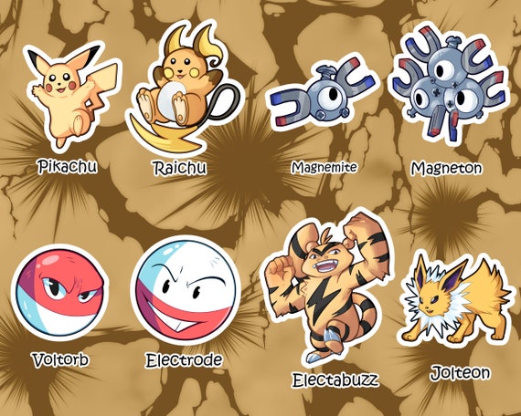 Kanto Region Electric Pokemon Stickers Gen 1 Electric -  Israel