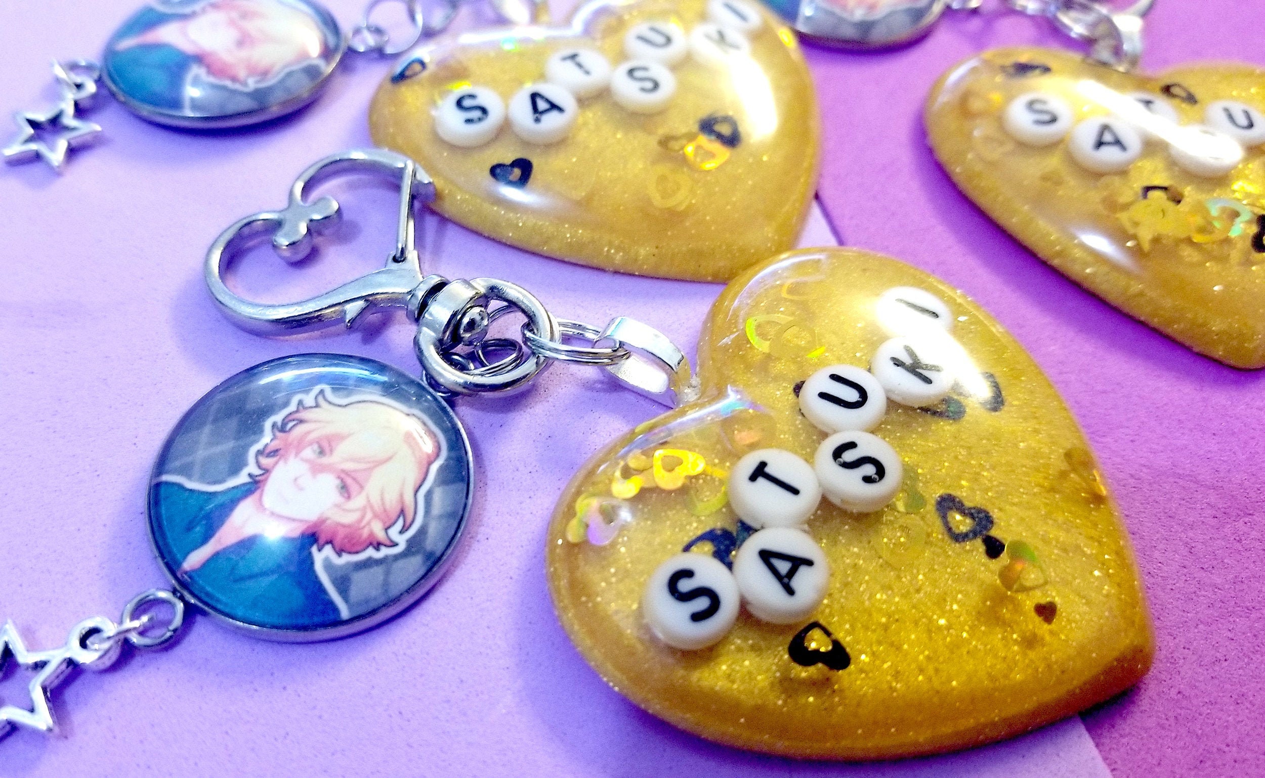 Uta No Prince Sama - Satsuki Resin Heart Keychain, Utapri Key