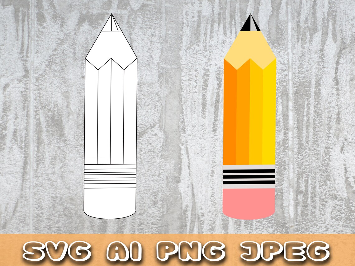 Pencil Kindergarten school SVG Ai PNG JPEG Vector Image Etsy