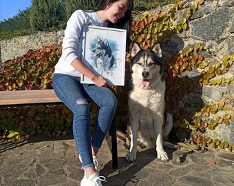 Сustom Dog Portrait, Dog Lover Gift, Dog Mom Gift, Dog Portrait Custom, Custom Dog Painting, Custom Pet Portrait, Portrait From Photo