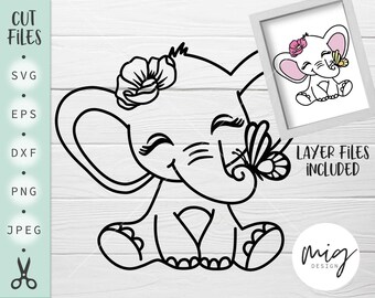 Download Cute Elephant Svg Etsy
