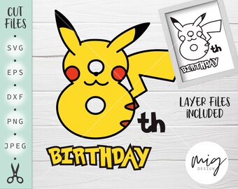 Download Pikachu Birthday Svg Etsy