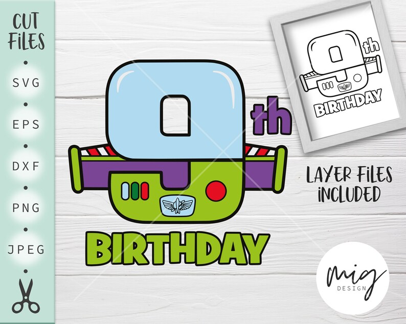 Download 9th Birthday svg Nine SVG buzz lightyear nine Birthday buzz | Etsy