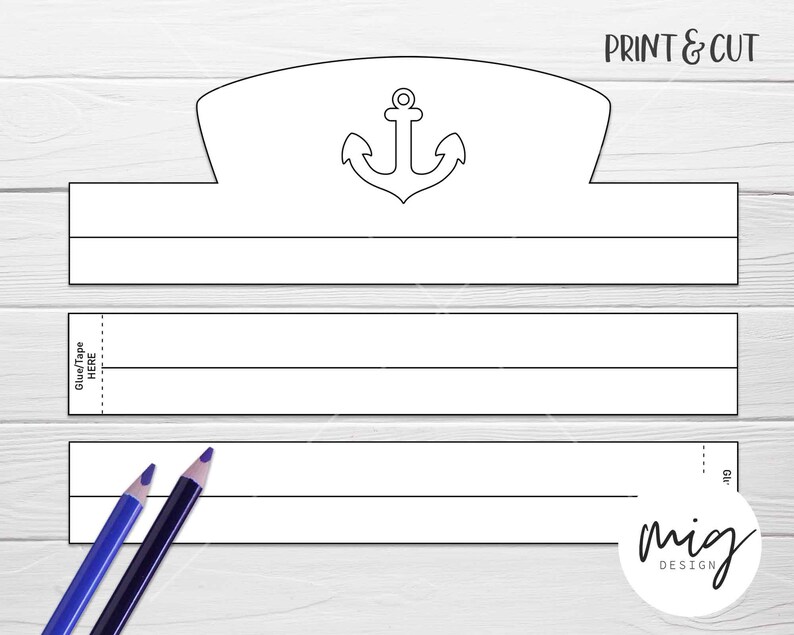  Free Printable Sailor Hat Template Aulaiestpdm Blog