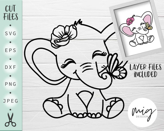 Download Floral elephant SVG Cute Baby Elephant SVG Cute elephant ...