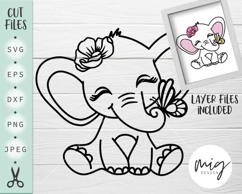 Download Art Collectibles Clip Art Cute Elephant Svg Baby Elephant Svg Instant Download Eps Cut File Silhouette Cricut Cute Baby Elephant Svg Floral Elephant Svg Dxf
