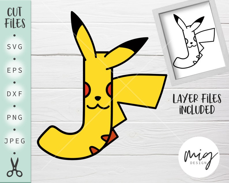 Letter Pikachu Svg Pokemon Letter Svg Pokemon Svg Pikachu Etsy