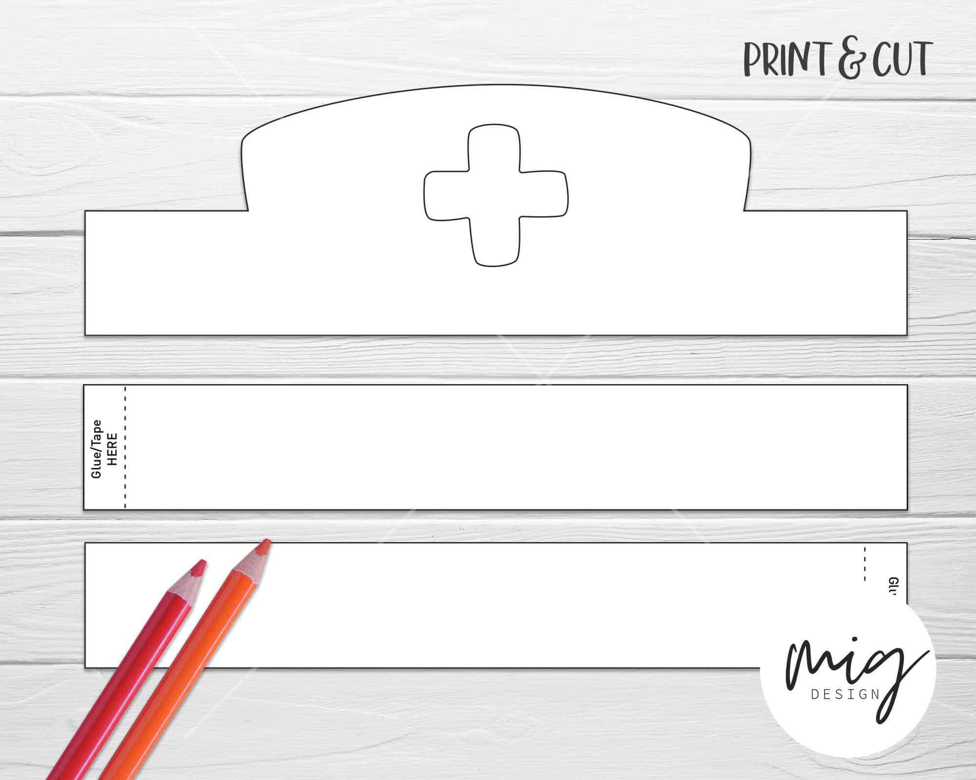 Doctor Hat Paper Crown COLOR YOUR OWN Printable party pdf Etsy España