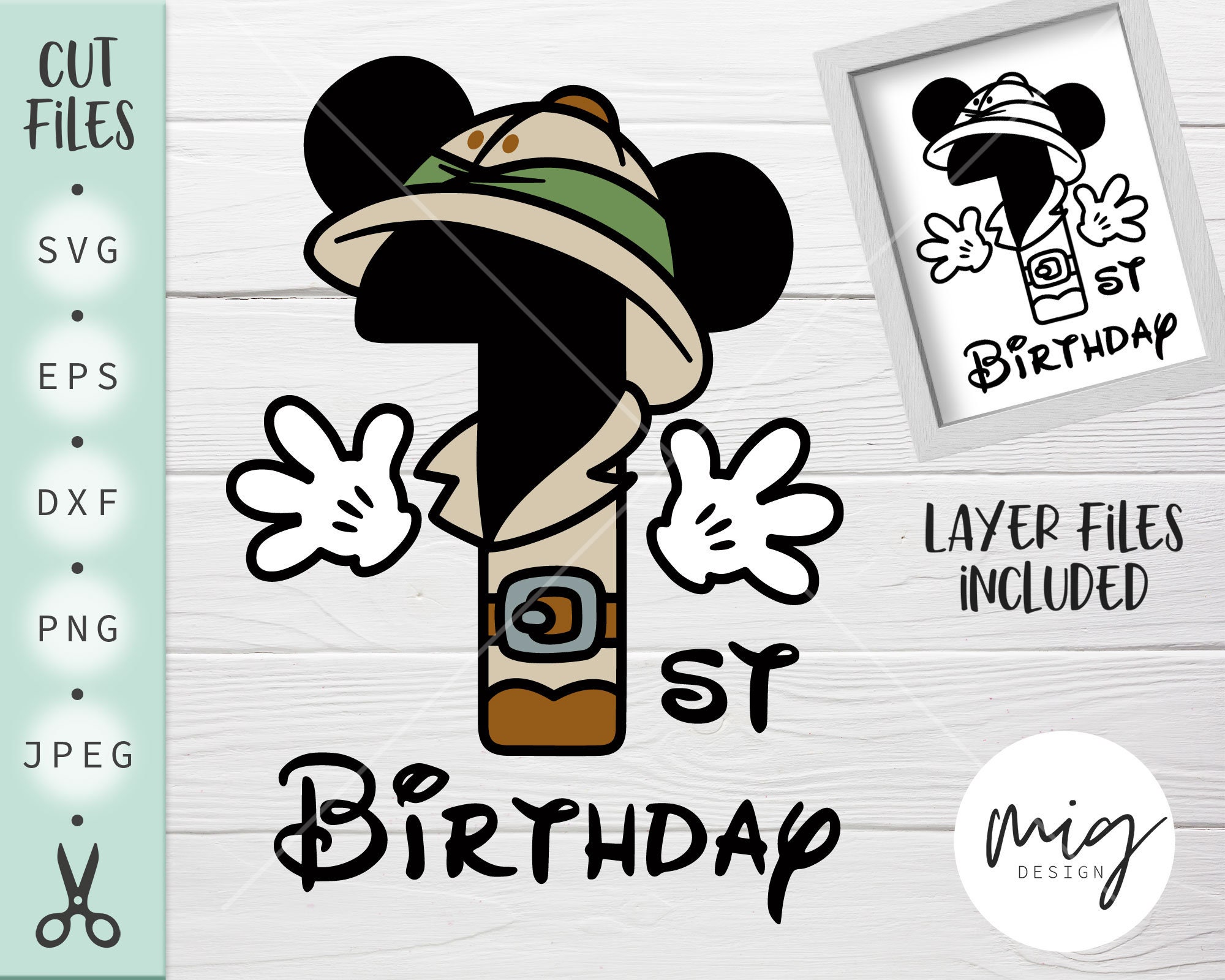 1st Birthday Mickey Safari Svg Mickey Safari Birthday Svg - Etsy