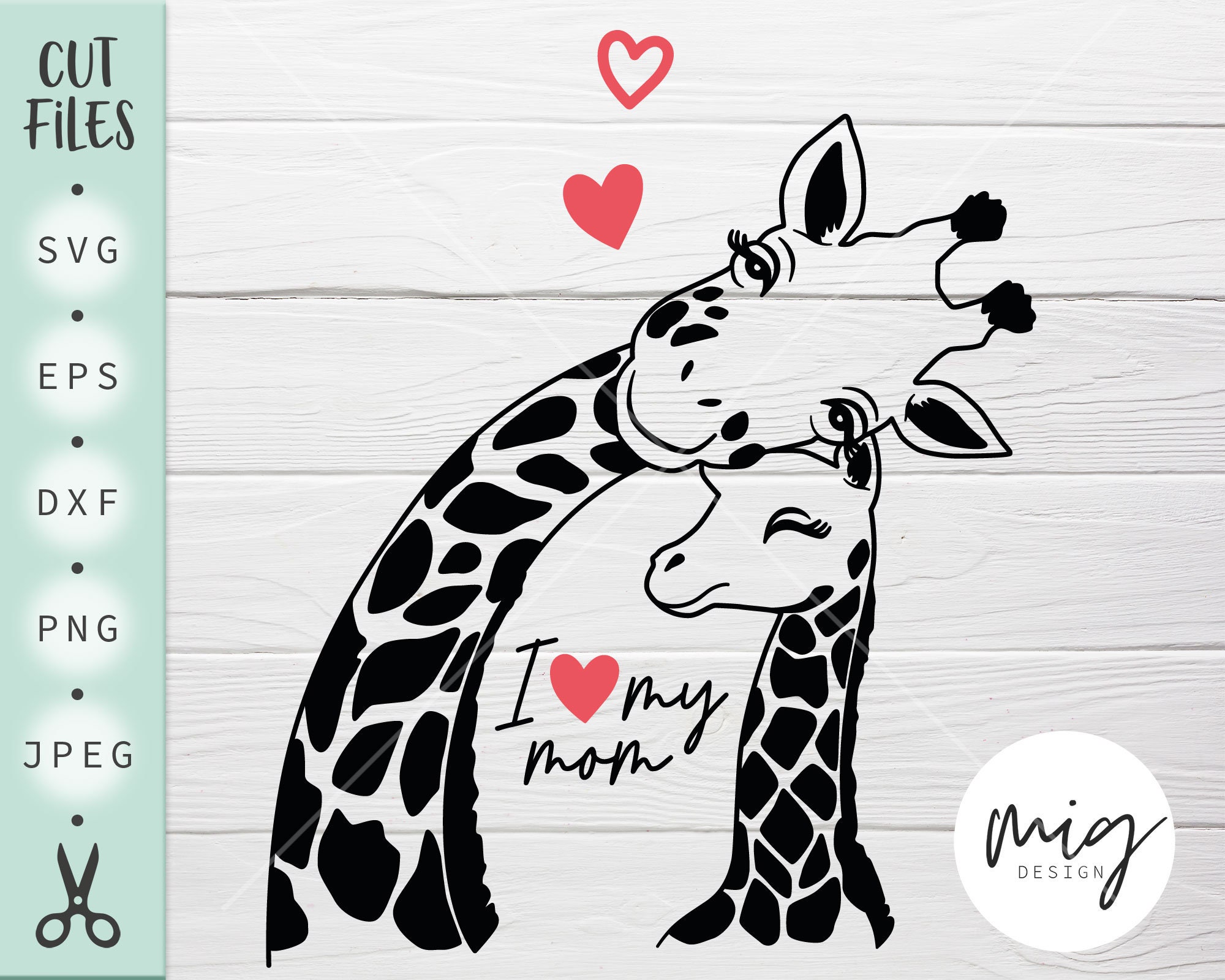 Mom and Me Svg I Love My Mom Svg Giraffes SVG Family | Etsy UK