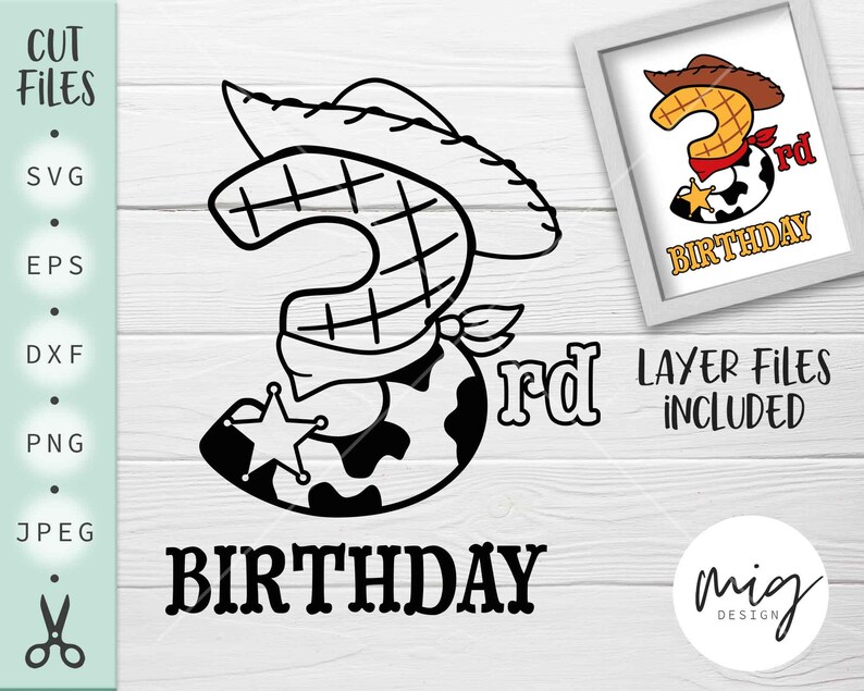 Download 3rd Birthday svg three SVG Cowboy three Birthday Woody | Etsy