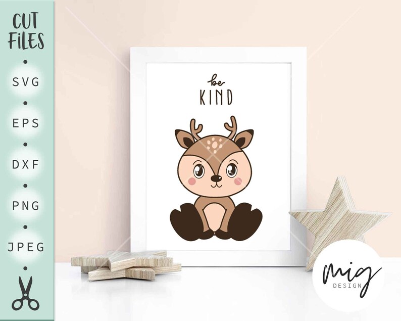 Download Deer SVG Cute Baby Reindeer SVG Be kind svg Baby deer svg | Etsy