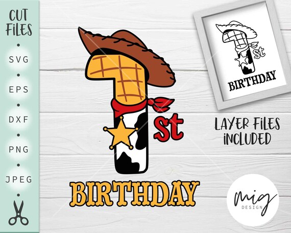 Download 1st Birthday Woody Svg 1st Birthday Toy Story Svg One Woody Etsy