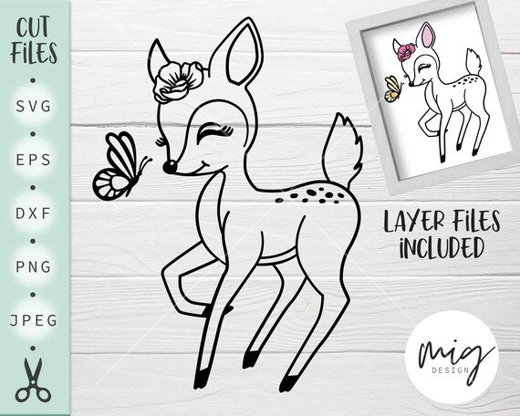 Download Floral Deer Svg Cute Baby Deer Svg Cute Deer Svg Baby Deer Etsy