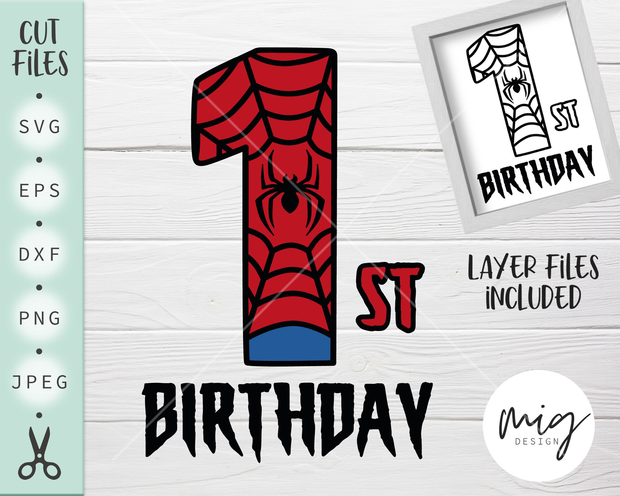 1st Birthday spiderman svg spiderman Birthday svg one | Etsy