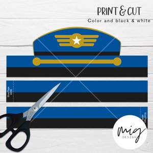 Pilot Hat Paper Crown COLOR YOUR OWN Pilot Hat Printable - Etsy