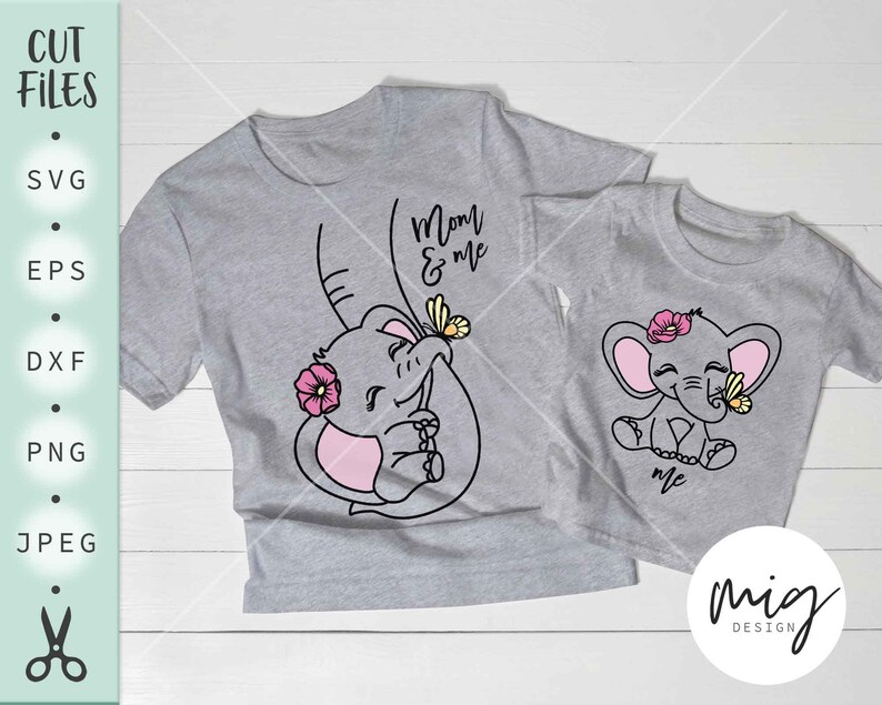 Download Mom and me svg Mommy and daughter Shirt Set family elephant | Etsy