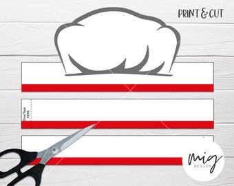 Chef Hat Paper Crown COLOR YOUR OWN Chef Hat Printable Cook - Etsy