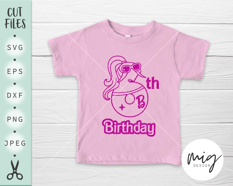 Barbie Birthday Svg 6th Birthday Barbie Svg Barbie Number 6 - Etsy