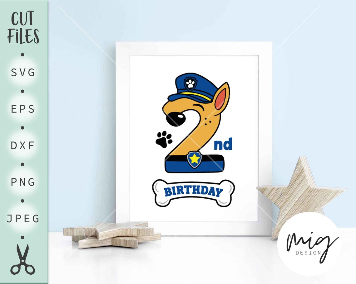 Chase Birthday Svg Patrol Birthday Svg 2nd Birthday Chase - Etsy