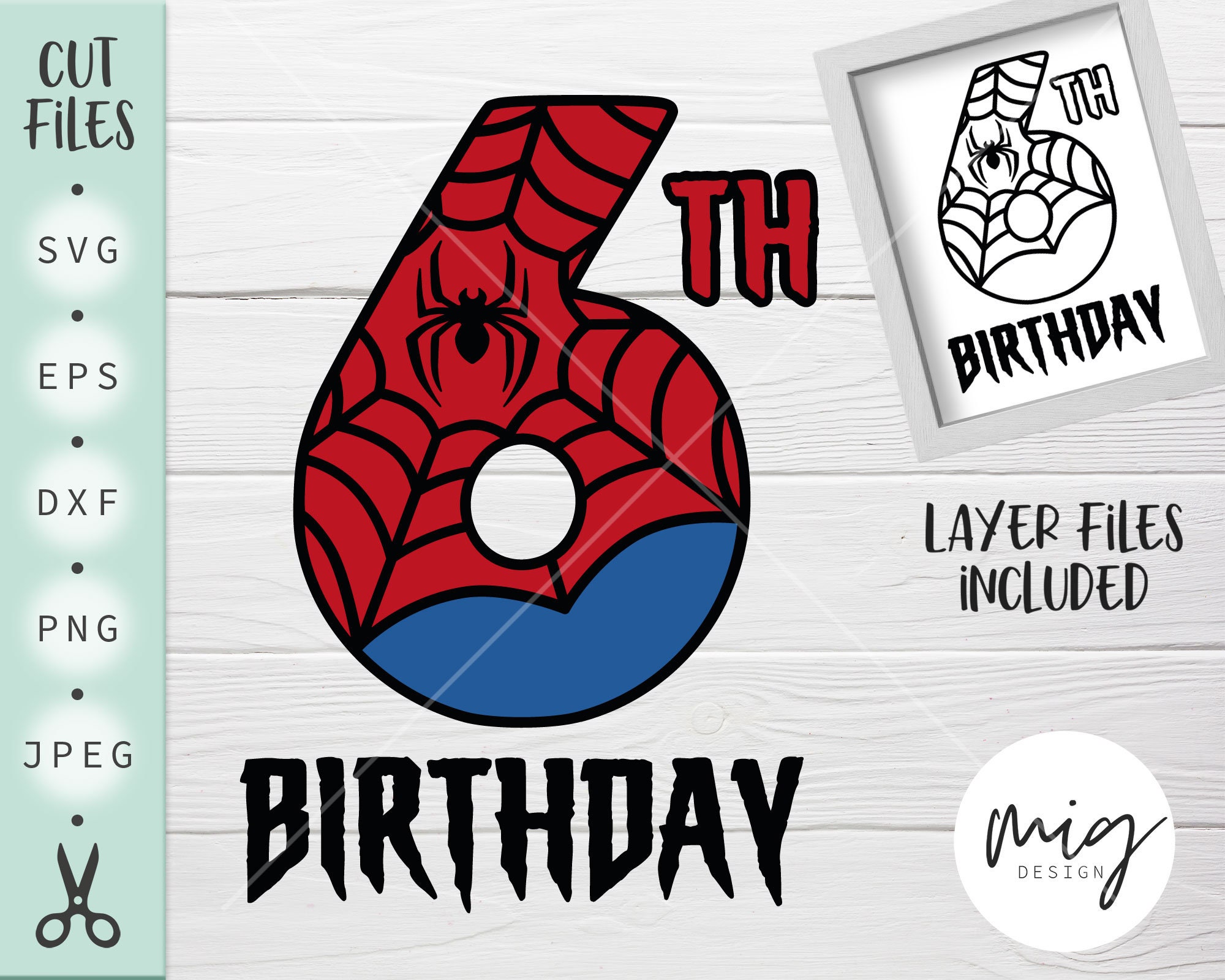 Download 6th Birthday spiderman svg spiderman Birthday svg six | Etsy