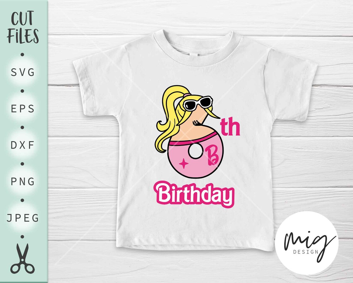 Barbie Birthday Svg 6th Birthday Barbie Svg Barbie Number 6 - Etsy