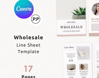 Line Sheet Template , Wholesale Catalog Template , Canva Line Sheet , Pricing Ebook template , Editable Linesheet Catalogue , Retail Catalog