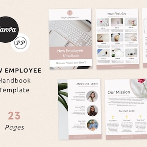 Small Business Employee Handbook, New Employee Onboarding Guide, HR Manual, New Hire Checklist, Editable Canva Template , Version 3.0