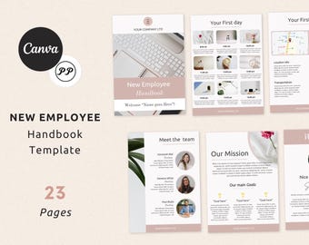 Small Business Employee Handbook, New Employee Onboarding Guide, HR Manual, New Hire Checklist, Editable Canva Template , Version 3.0