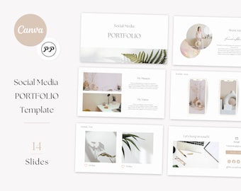 Social Media Manager Portfolio Template , Social Media Portfolio , Digital Portfolio , Virtual Assistant Pricing Guide , Canva Template