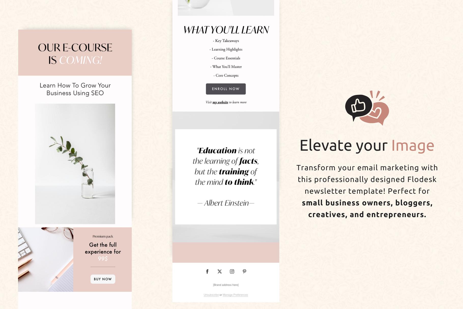 Flodesk Templates Flodesk Email Template Editable Newsletter