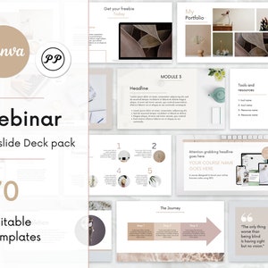 Webinar Canva Template , Slide Deck Template , Course Creator Template, Masterclass Editable Template