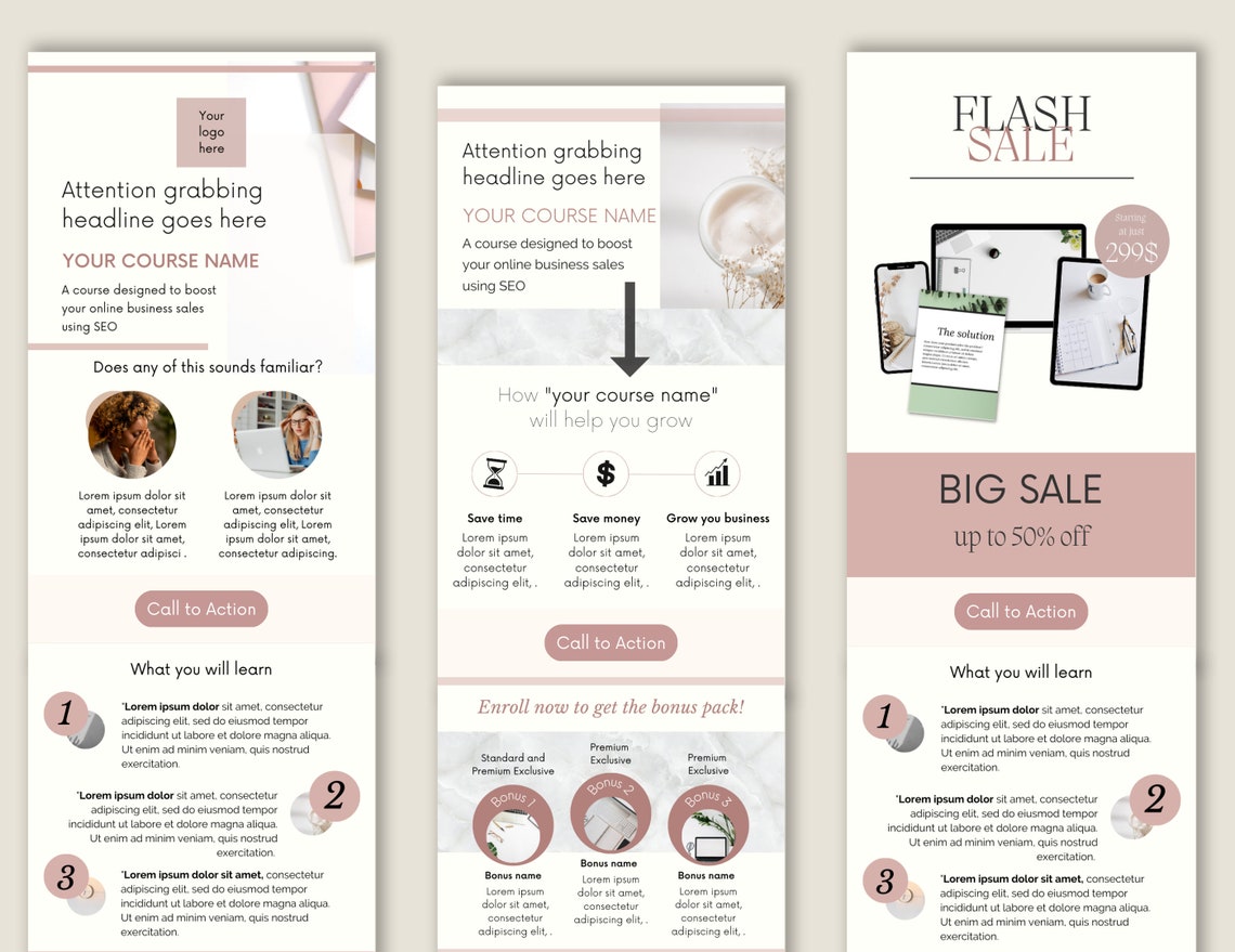 50 Mailchimp Newsletter Template Rose Gold, Canva Email Marketing ...