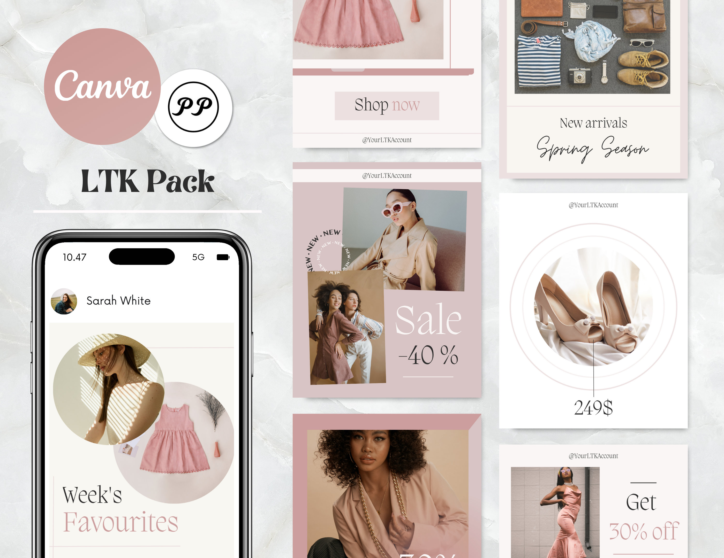 LTK Template , Liketoknowit Canva Template Pack , Social Media Template ...