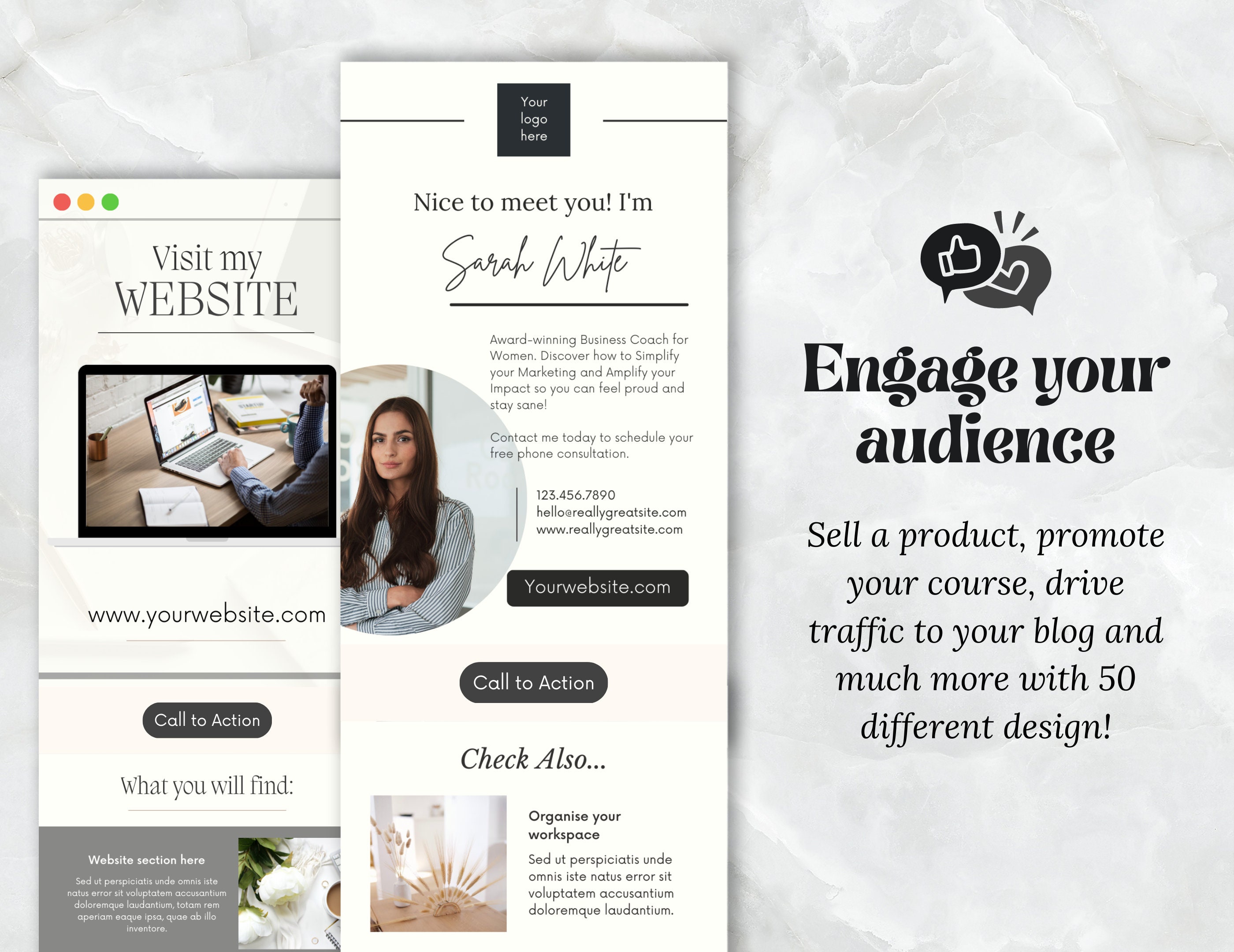 50 Mailchimp Templates Canva Email Template Editable Newsletter