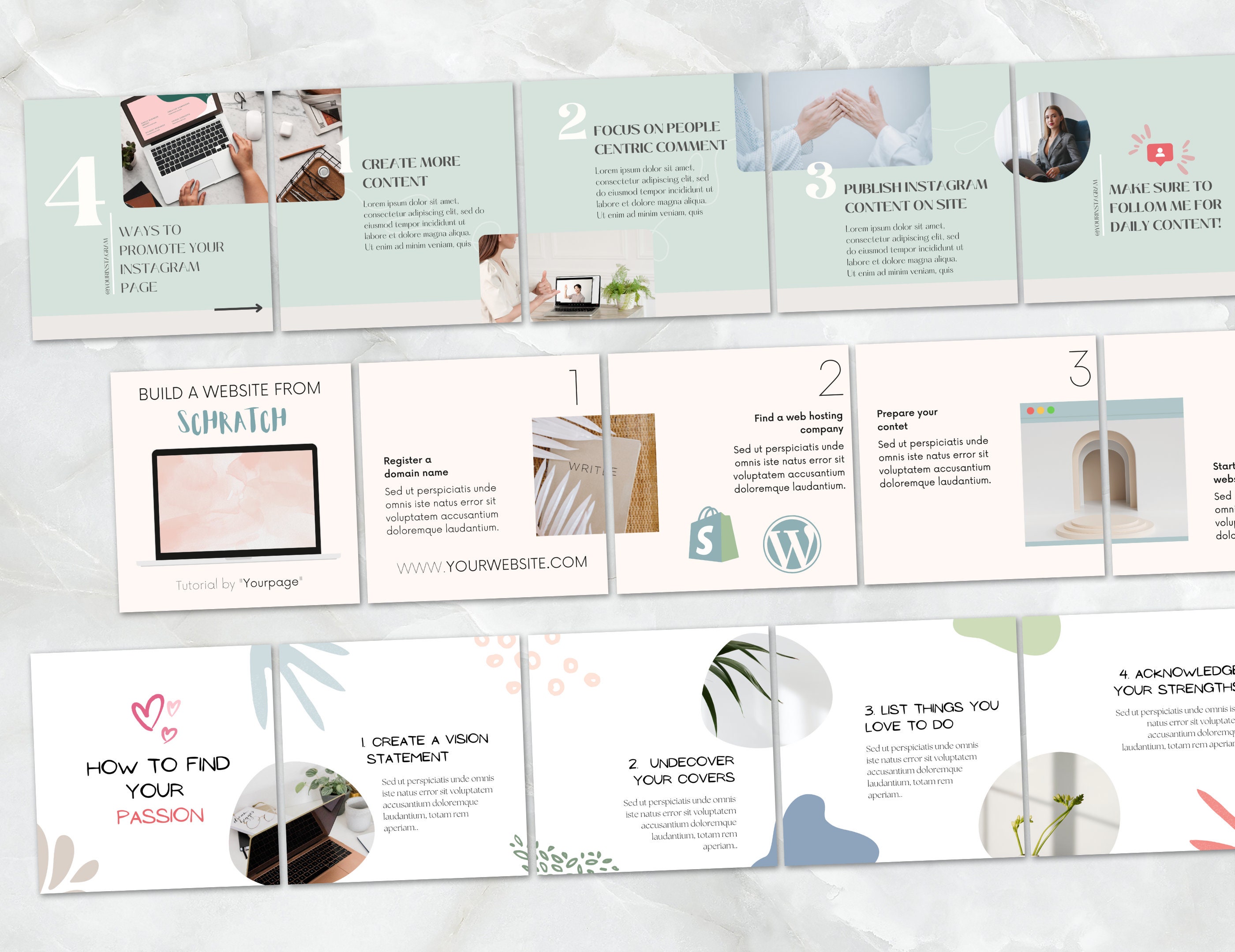 Carousel Instagram Template Bundle , Instagram Templates for Coach ...