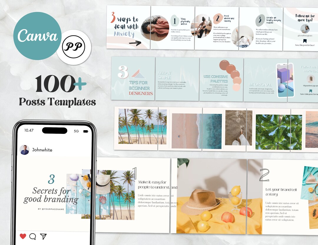 Carousel Instagram Template Bundle , Instagram Templates for Coach ...