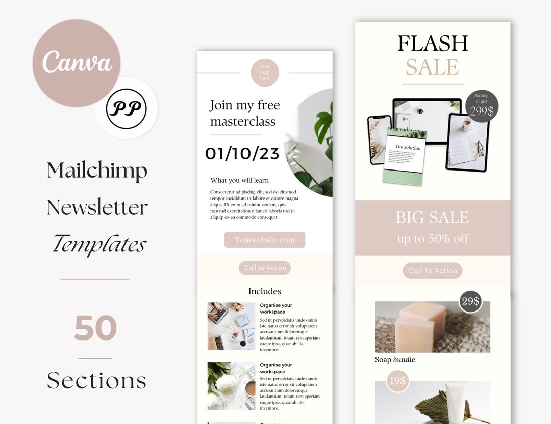 Email Marketing Template, Canva Newsletter Templates , Mailchimp