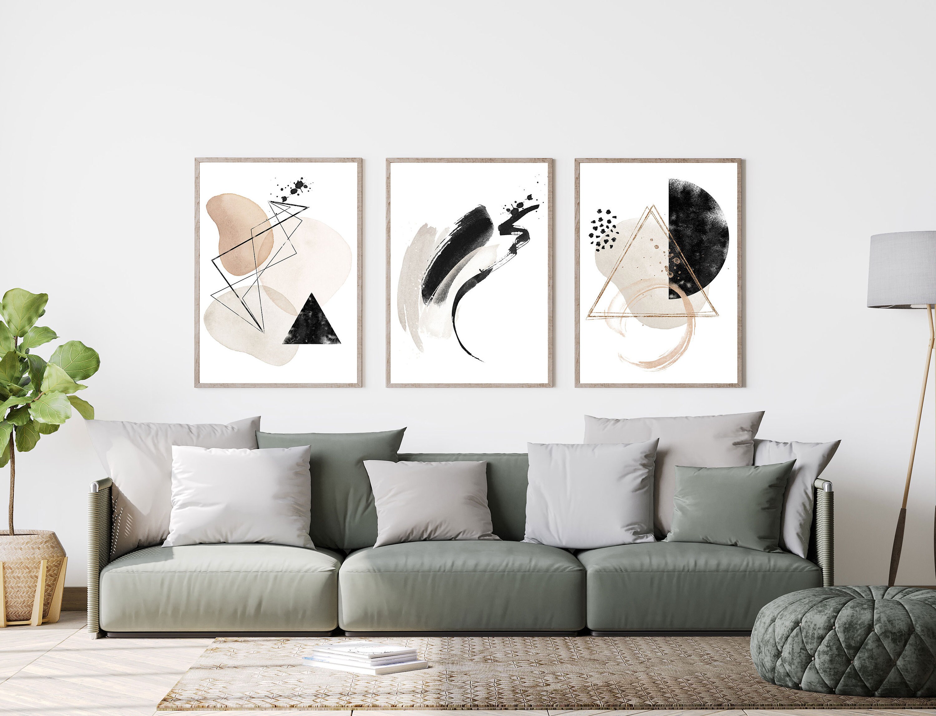 Black and White Contemporary Abstract Print Set of 3, Black Cream White  Abstract, Shapes Abstract Wall Art, Poster, Framed Wall Art, Print - Etsy  Israel | Poster