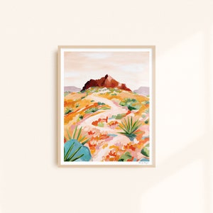 Desert Magic Art Print - Colorful Superstition Mountains Arizona Painting