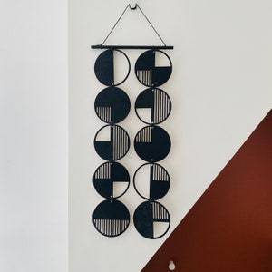 Black Stripe Wall hanging - Geometric Art - Plywood Decor - Monochrome Art - Bright Wall Hanging - Wall Art Decor - Black Cut Out Art