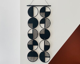 Black Stripe Wall hanging - Geometric Art - Plywood Decor - Monochrome Art - Bright Wall Hanging - Wall Art Decor - Black Cut Out Art