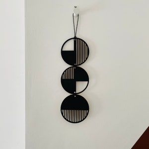 Black Stripe Wall hanging - Geometric Art - Plywood Decor - Monochrome Art - Mono Wall Hanging - Wall Art Decor - Black Cut Out Art