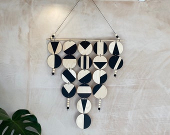 Black Geometric Wall Hanging - Large Wall Art - Monochrome Art - Minimalist Wall Art - Home Wall Decor - Bold Home Decoration - Modern Wall